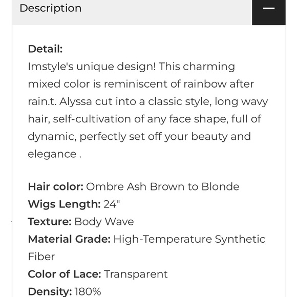 IMStyle Shannon synthetic Lace Front Wig NWT Retail Over $115! Great Deal! - Picture 9 of 12